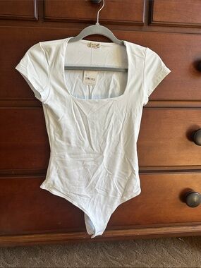 Free People Women's White Square Neck Bodysuit